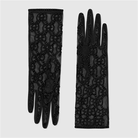 guantes gucci transparentes|Guantes largos de tul con cristales .